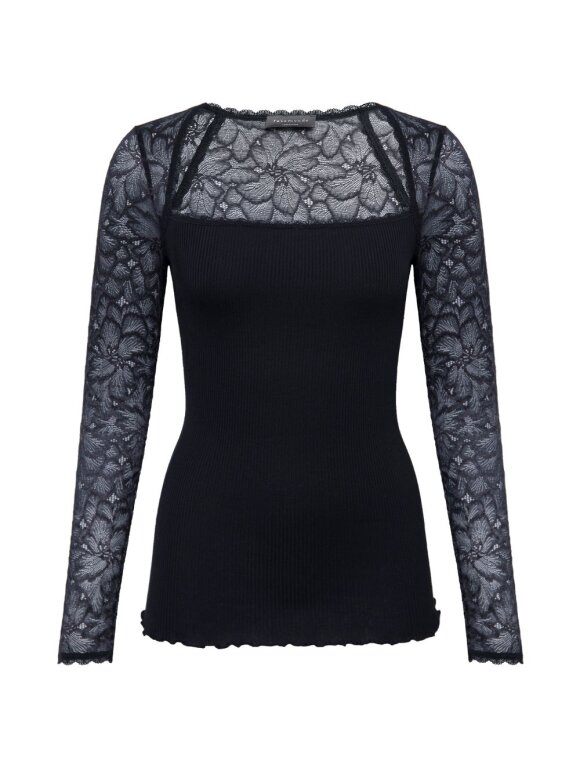 ROSEMUNDE - SILK TSHIRT W/LACE