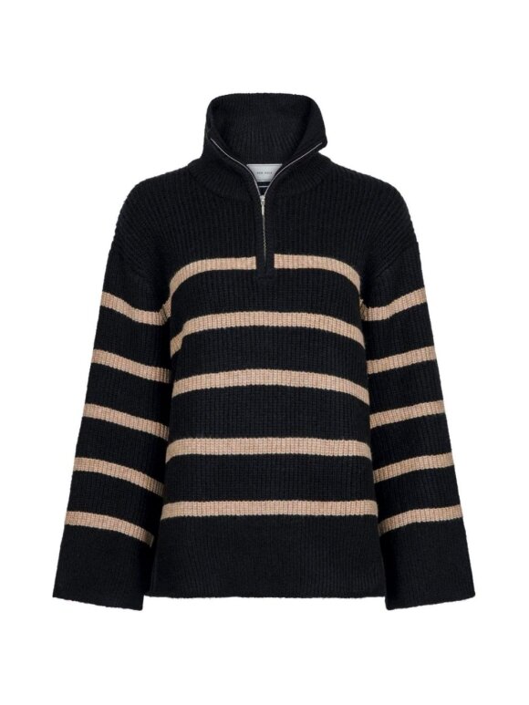 Neo Noir - NEVENA STRIP KNIT BLOUSE Neo Noir - NEVENA STRIP KNIT BLOUSE