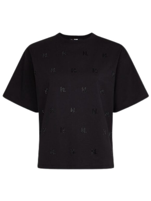 Karl Lagerfeld - MONOGRAM RHINESTONE T-SHIRT