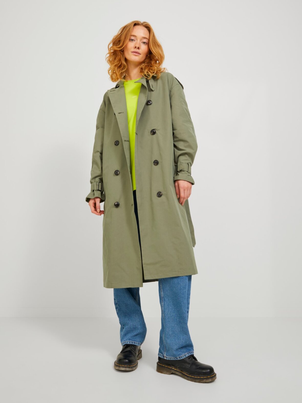 Trench Coat Femme Jack & Jones - Coupe Regular, 100% Coton, Style Délavé Intemporel