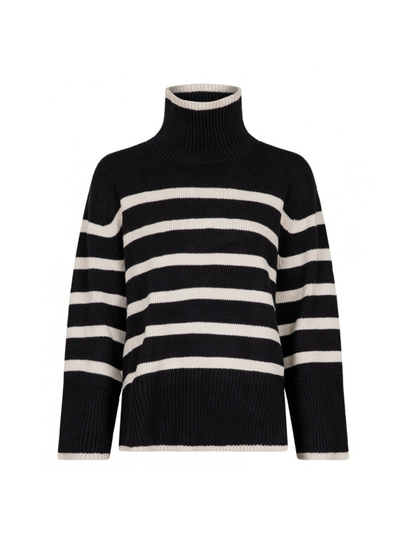 Neo Noir - FANNING STRIPE KNIT BLOUSE GZ