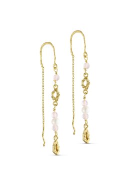 PURE BY NAT - CHAIN EARRING W. GEMSTONES