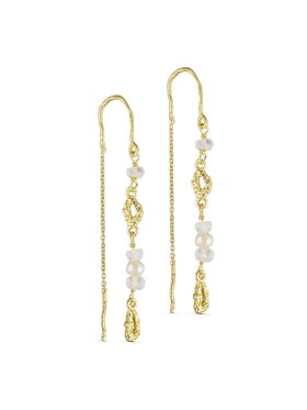 PURE BY NAT - CHAIN EARRING W. GEMSTONES
