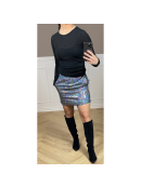 Co`Couture - SEQUIN DENIM MINI SKIRT