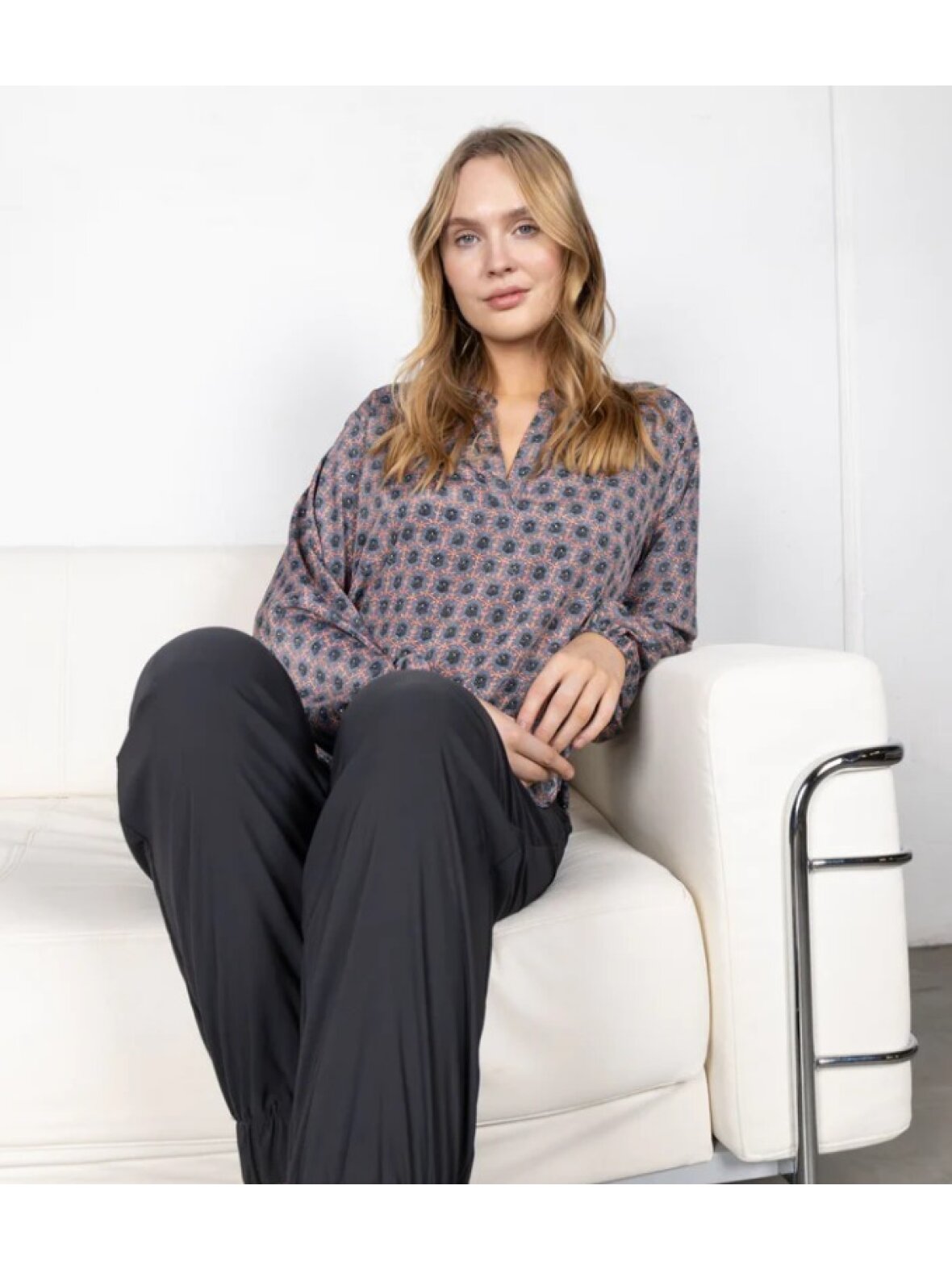 Black Colour - Bcluna Andrea S/S Blouse 39234 - Violet Blue