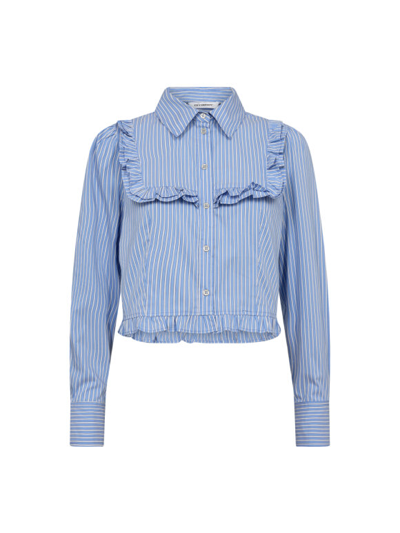 Co`Couture - ADDIECC STRIPE FRILL SHIRT
