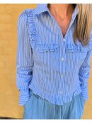 Co`Couture - ADDIECC STRIPE FRILL SHIRT