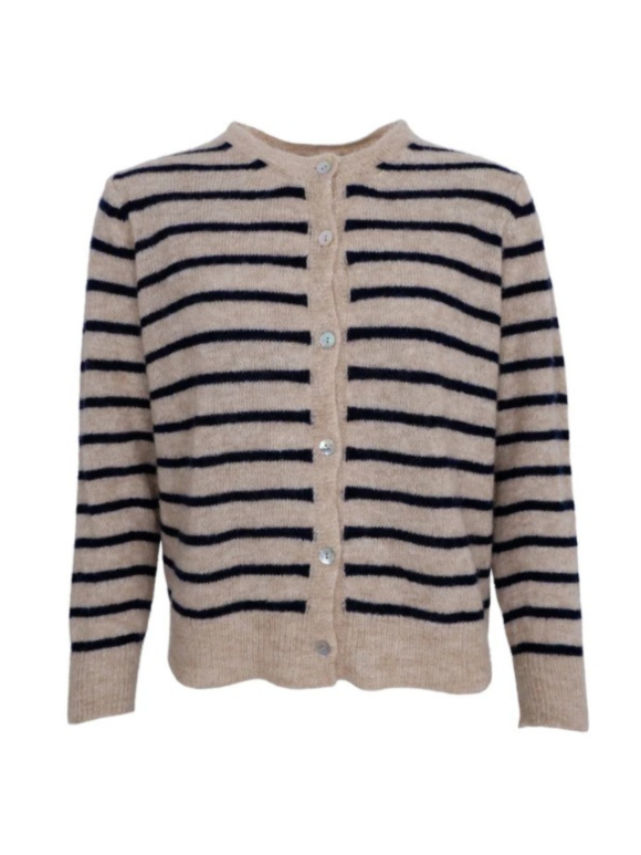 Black Colour - BCDELL STRIPED KNIT CARDIGAN