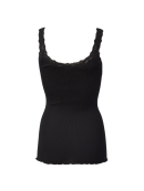 ROSEMUNDE - RWBABETTE SILK SL DEPPE BACK LACE TOP