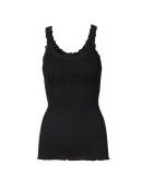 ROSEMUNDE - RWBABETTE SILK SL DEPPE BACK LACE TOP