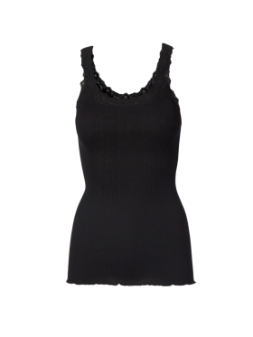 ROSEMUNDE - RWBABETTE SILK SL DEPPE BACK LACE TOP