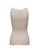 ROSEMUNDE - RWBABETTE SILK SL DEPPE BACK LACE TOP