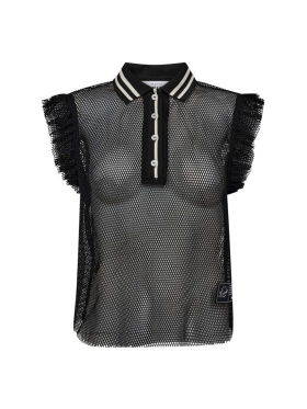 HAUTE L'AMITIÉ - NET FRILL POLO TOP