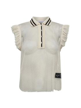 HAUTE L'AMITIÉ - NET FRILL POLO TOP