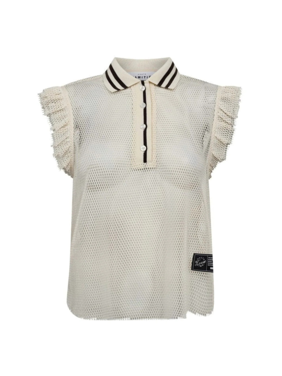HAUTE L'AMITIÉ - NET FRILL POLO TOP