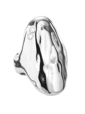 JANE KØNIG - SHIELD RING WITH STONES