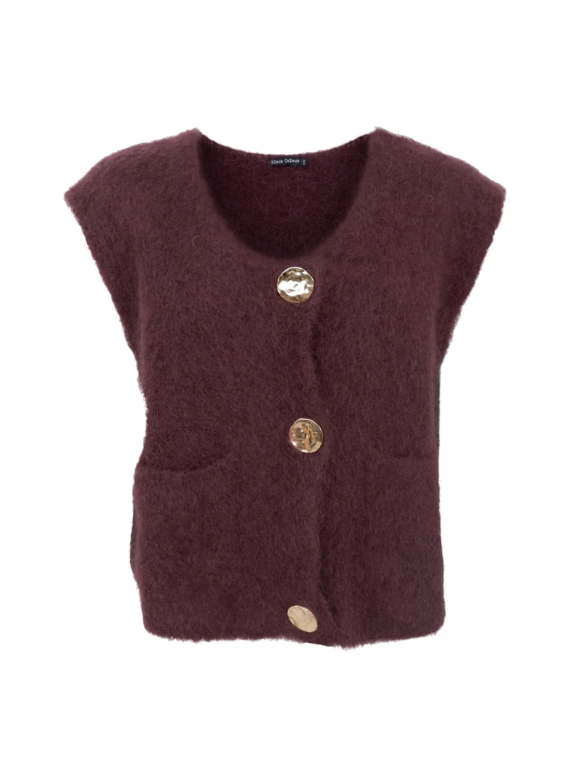 Black Colour - BCBJOERK KNITTED BUTTON VEST