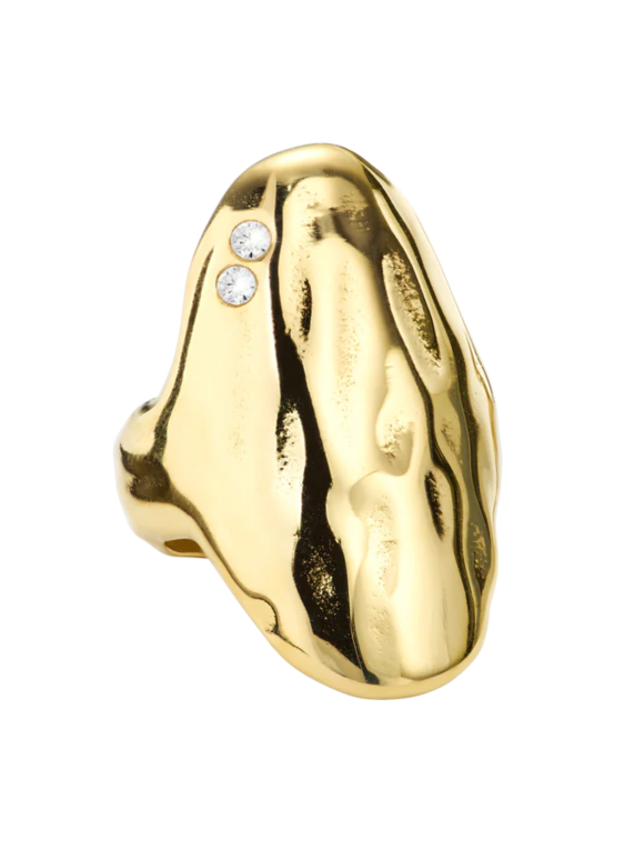 JANE KØNIG - SHIELD RING WITH STONES