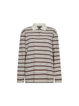 Mos Mosh - MMROSSETT LS STRIPE POLO TEE Mos Mosh - MMROSSETT LS STRIPE POLO TEE
