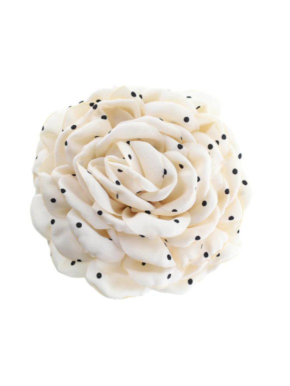 BY STÆR - DAISY HÅRKLEMME - STOR RÅHVID/SORT PRIKKER