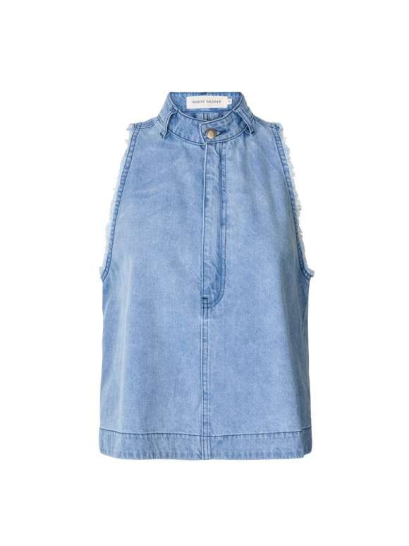 RABENS SALONER - LIGHT DENIM HALTER TOP - FAYA