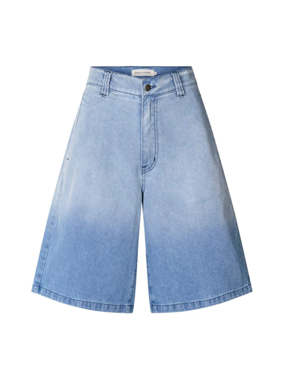RABENS SALONER - LIGHT DENIM WIDE SHORTS - RAHA