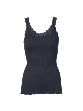 ROSEMUNDE - RWBABETTE SILK SL DEEP BACK LACE TOP