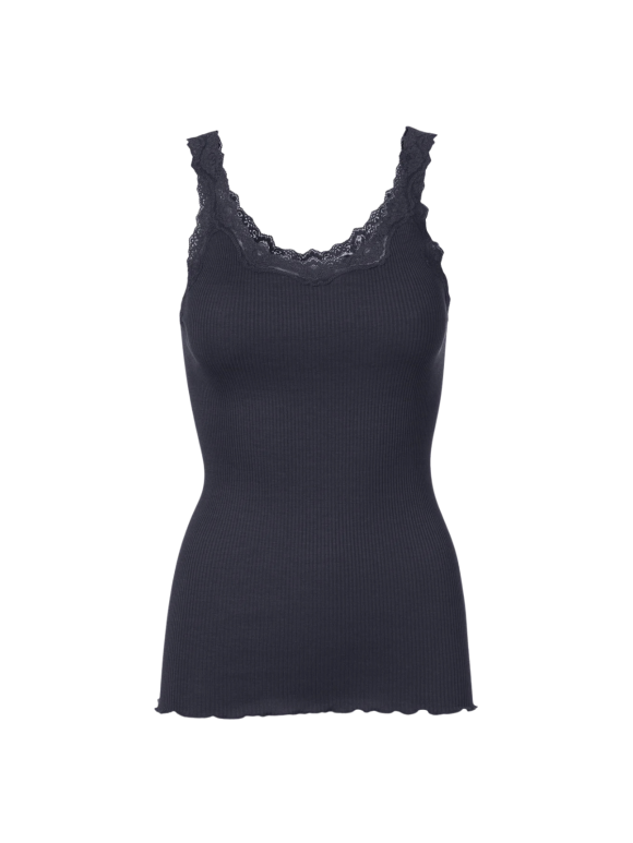 ROSEMUNDE - RWBABETTE SILK SL DEEP BACK LACE TOP