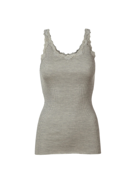 ROSEMUNDE - RWBABETTE SILK SL DEEP BACK LACE TOP