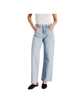 WITH BLACK - WBLABIGALE HW STRAIGHT JEANS