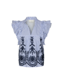 Neo Noir - JAYLA STRIPE EMBROIDERY TOP Neo Noir - JAYLA STRIPE EMBROIDERY TOP