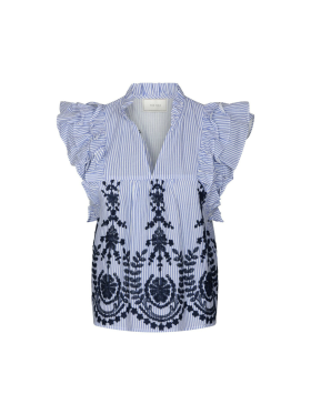 Neo Noir - JAYLA STRIPE EMBROIDERY TOP