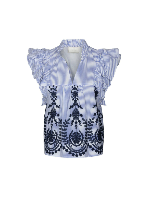 Neo Noir - JAYLA STRIPE EMBROIDERY TOP Neo Noir - JAYLA STRIPE EMBROIDERY TOP