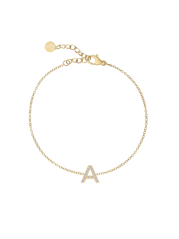 EDBLAD - LETTER BRACELET SPARKLE A-Ö GOLD EDBLAD - LETTER BRACELET SPARKLE A-Ö GOLD