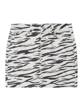 LALA BERLIN - SKIRT SPLIT PRINTED DENIM
