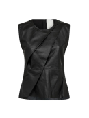 TAKTIL - AT-LILY LEATHER DRAPE TOP