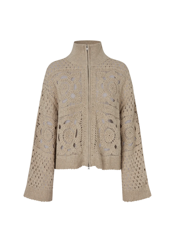 SECOND FEMALE - CROSETTE KNIT CARDIGAN SECOND FEMALE - CROSETTE KNIT CARDIGAN