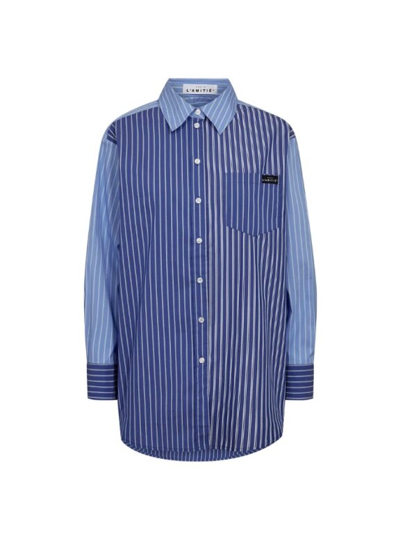 HAUTE L'AMITIÉ - BLUE MIX STRIPE SHIRT HAUTE L'AMITIÉ - BLUE MIX STRIPE SHIRT