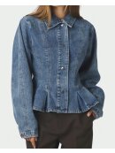 Neo Noir - RIVORA DENIM PEPLUM JACKET Neo Noir - RIVORA DENIM PEPLUM JACKET