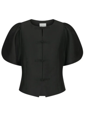 Neo Noir - ANELA MANDARIN DULL SATIN BLOUSE