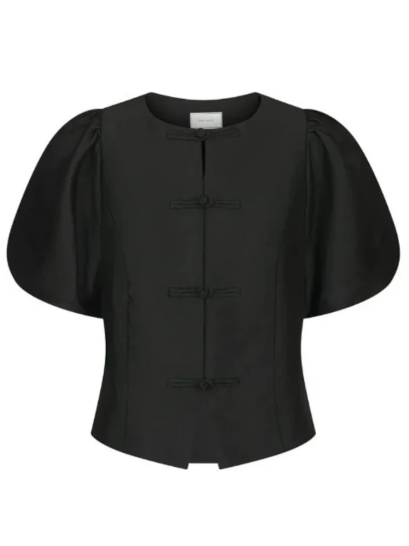 Neo Noir - ANELA MANDARIN DULL SATIN BLOUSE Neo Noir - ANELA MANDARIN DULL SATIN BLOUSE