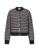 Neo Noir - ISANA STRIPE FLUFFY KNIT CARDIGAN Neo Noir - ISANA STRIPE FLUFFY KNIT CARDIGAN