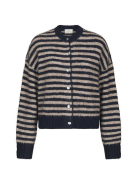 Neo Noir - ISANA STRIPE FLUFFY KNIT CARDIGAN
