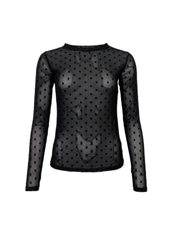 Black Colour - BCJENNIE DOTTED MESH BLOUSE Black Colour - BCJENNIE DOTTED MESH BLOUSE