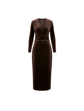 WITH BLACK - WBLMILET VELVET MIDI DRESS